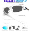 image:imageKALIYADI 4 Pack Polarized SunglassesMen Sports Sunglasses Mens Sunglasses UV Protection for Fishing Driving CyclingA21transparent Ice BlueDark BlueRed