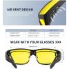 image:imageKALIYADI NightVisionGlasses FitOverGlasses WrapAround Glasses Anti Glare Night Driving Glasses for men women HD LensZ02matte BlackNight Vision