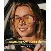 image:imageKALIYADI NightVisionGlasses FitOverGlasses WrapAround Glasses Anti Glare Night Driving Glasses for men women HD LensZ04wine Red GradientNight Vision