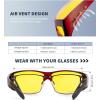 image:imageKALIYADI NightVisionGlasses FitOverGlasses WrapAround Glasses Anti Glare Night Driving Glasses for men women HD LensZ04wine Red GradientNight Vision