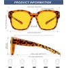 image:imageKALIYADI NightVisionGlasses FitOverGlasses WrapAround Glasses Anti Glare Night Driving Glasses for men women HD LensZ09leopardNvleopardNvleopardNv