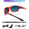 image:imageKALIYADI Polarized Sunglasses for Men Sports Sun Glasses for Driving Cycling Fishing with UV protectionMatte BlackDark BlueRed