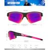 image:imageKALIYADI Sports Sunglasses for Men Polarized Sun Glasses for Men Women Youth Baseball Softball with UV Protection3 Packs BlackPurplish RedDark Blue