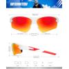 image:imageKALIYADI Sports Sunglasses for Men Polarized Sun Glasses for Men Women Youth Baseball Softball with UV Protection3 Packs BlackWhite  RedWhite  Dark Blue