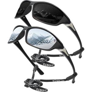 image:imageKALIYADI 4 Pack Polarized SunglassesMen Sports Sunglasses Mens Sunglasses UV Protection for Fishing Driving CyclingB09blackSilver