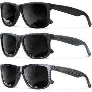 image:imageKALIYADI Sunglasses Men Polarized Sun glasses for Mens Womens Classic Matte Black Frame UV Protection 3pack3 PackblackBlack StripedCarbon Plaid