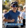 image:imageKALIYADI Kids Polarized Sunglasses YouthBaseballSunglasses Boys Girls Sport Running UV400 Protection Sun Glasses Age 614A07ice Bluegreenred