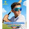 image:imageKALIYADI KidsSunglasses ToddlerSunglasses BoysGirls YouthSportSunGlasses Baseball Running UV400 Protection Age 614A06whiteDark BluewhiteRedwhiteIce Blue