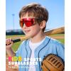 image:imageKALIYADI Polarized KidsSunglasses Sports SunglassesforKids Boys Girls Sun Glasses with UV400 for Running Cycling Age 614A06blackwhiteIce BluewhiteRed