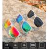 image:imageKALIYADI Polarized Sunglasses for Men Lightweight Sun Glasses with UV Protection for Driving Fishing Golf3 Pack X Frame Crystal  Lens BlackGreenRed