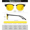 image:imageKALIYADI Polarized Sunglasses for Men and Women SemiRimless Frame Driving Sun glasses UV BlockingA292 Packglossy Black Night Vision Matte Blacksilver Night Vision