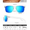 image:imageKALIYADI Polarized Sunglasses for Men and Women Vintage Style Sun Glasses for Fishing Running Driving with UV Protection3 Pack Clear Frame Dark BlueGreenRainbow
