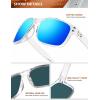 image:imageKALIYADI Polarized Sunglasses for Men and Women Vintage Style Sun Glasses for Fishing Running Driving with UV Protection3 Pack Clear Frame Dark BlueGreenRainbow