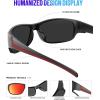 image:imageKALIYADI Polarized SunglassesforMen Sports Sunglasses Mens Sun Glasses with UV400 for Running Fishing GolfA03blackdark Bluered