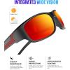 image:imageKALIYADI Polarized SunglassesforMen Sports Sunglasses Mens Sun Glasses with UV400 for Running Fishing GolfA03blackdark Bluered