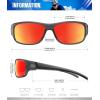 image:imageKALIYADI Polarized SunglassesforMen Sports Sunglasses Mens Sun Glasses with UV400 for Running Fishing GolfA08transparent Blackgreenred