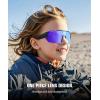 image:imageKALIYADI Polarized Youth Baseball Sunglasses Kids Sunglasses for Boys Girls Sports Cycling Running UV400 Protection Age 614A03blackdark Bluered