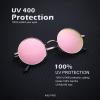 image:imageKALIYADI Round Polarized Sunglasses for Men Women Retro Metal Hippie Circle Style Sun Glasses UV ProtectionA05golden Frame Pink Lens