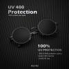 image:imageKALIYADI Round Polarized Sunglasses for Men Women Retro Metal Hippie Circle Style Sun Glasses UV ProtectionB17black Frame Black Lens  Gunmetal Frame Black Lens