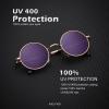 image:imageKALIYADI Round Polarized Sunglasses for Men Women Retro Metal Hippie Circle Style Sun Glasses UV ProtectionB24black  Golden Frame Clear Purple Lens