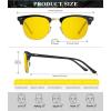 image:imageKALIYADI Sunglasses Men Polarized Sunglasses for Men Women Unisex SemiRimless Frame Retro Driving Sun Glasses UV BlockingB09 2 Packglossy Blackgold Night Vision Tortoise Night Vision