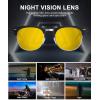 image:imageKALIYADI Sunglasses Men Polarized Sunglasses for Men Women Unisex SemiRimless Frame Retro Driving Sun Glasses UV BlockingB09 2 Packglossy Blackgold Night Vision Tortoise Night Vision