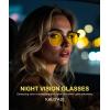 image:imageKALIYADI Sunglasses Men Polarized Sunglasses for Men Women Unisex SemiRimless Frame Retro Driving Sun Glasses UV BlockingB09 2 Packglossy Blackgold Night Vision Tortoise Night Vision