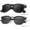 image:imageKALIYADI Sunglasses Men Polarized Sunglasses for Men Women Unisex SemiRimless Frame Retro Driving Sun Glasses UV BlockingC04 2 Pack Matte Black  Matte Black Frame Black Lens