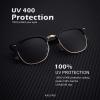 image:imageKALIYADI Sunglasses Men Polarized Sunglasses for Men Women Unisex SemiRimless Frame Retro Driving Sun Glasses UV BlockingD023 Pack BlackTortoiseGlossy Black