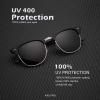 image:imageKALIYADI Sunglasses Men Polarized Sunglasses for Men Women Unisex SemiRimless Frame Retro Driving Sun Glasses UV BlockingD033 Pack TortoiseGlossy BlackMatte Black