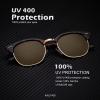 image:imageKALIYADI Sunglasses Men Polarized Sunglasses for Men Women Unisex SemiRimless Frame Retro Driving Sun Glasses UV BlockingD073 Pack Golden G15Black G15Tortoise Brown