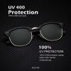 image:imageKALIYADI Sunglasses Men Polarized Sunglasses for Men Women Unisex SemiRimless Frame Retro Driving Sun Glasses UV BlockingD073 Pack Golden G15Black G15Tortoise Brown
