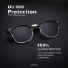 image:imageKALIYADI Sunglasses Men Polarized Sunglasses for Men Women Unisex SemiRimless Frame Retro Driving Sun Glasses UV BlockingD083 Pack Golden BlackSilver BlackBrown