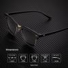 image:imageKALIYADI Sunglasses Men Polarized Sunglasses for Men Women Unisex SemiRimless Frame Retro Driving Sun Glasses UV BlockingD093 Pack Golden BlackBlackTortoise Brown