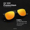 image:imageKALIYADI Sunglasses Men Polarized Sunglasses for Men Women Unisex SemiRimless Frame Retro Driving Sun Glasses UV BlockingD113 Pack Glossy Black Frame Black  Green Blue  Orange