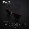 image:imageKALIYADI Sunglasses Men Polarized Sunglasses for Men Women Unisex SemiRimless Frame Retro Driving Sun Glasses UV BlockingD113 Packgolden BlackTortoise G15Black Blue