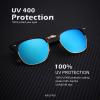 image:imageKALIYADI Sunglasses Men Polarized Sunglasses for Men Women Unisex SemiRimless Frame Retro Driving Sun Glasses UV BlockingE04blackTortoise Ice BlueTortoise G15Black