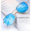 image:imageKALIYADI Sunglasses for Women and Men Polarized Square UV Protection Trendy Metal Frame Hexagon SunglassesB11 2 Pack GoldBlue  GoldPink Hexagonal