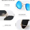 image:imageKALIYADI Sunglasses for Women and Men Polarized Square UV Protection Trendy Metal Frame Hexagon SunglassesB11 2 Pack GoldBlue  GoldPink Hexagonal