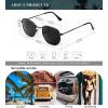 image:imageKALIYADI Sunglasses for Women and Men Polarized Square UV Protection Trendy Metal Frame Hexagon SunglassesB3 2 Pack BlackGrey  GoldBrown Hexagonal