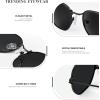 image:imageKALIYADI Sunglasses for Women and Men Polarized Square UV Protection Trendy Metal Frame Hexagon SunglassesB4 2 Pack BlackGrey  GoldBlue Hexagonal