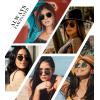 image:imageKALIYADI Sunglasses for Women and Men Polarized Square UV Protection Trendy Metal Frame Hexagon SunglassesB5 2 Pack GoldGrey  LeopardGrey Hexagonal