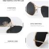 image:imageKALIYADI Sunglasses for Women and Men Polarized Square UV Protection Trendy Metal Frame Hexagon SunglassesB5 2 Pack GoldGrey  LeopardGrey Hexagonal