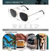 image:imageKALIYADI Sunglasses for Women and Men Polarized Square UV Protection Trendy Metal Frame Hexagon SunglassesB7 2 Pack GoldGrey  GoldPink Hexagonal