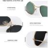 image:imageKALIYADI Sunglasses for Women and Men Polarized Square UV Protection Trendy Metal Frame Hexagon SunglassesC3 3 Pack GoldGrey  GoldG15  GoldBrown Hexagonal