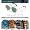 image:imageKALIYADI Sunglasses for Women and Men Polarized Square UV Protection Trendy Metal Frame Hexagon SunglassesC3 3 Pack GoldGrey  GoldG15  GoldBrown Hexagonal