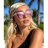 image:imageKALIYADI WomensSunglasses Polarized SunglassesWomens Trendy Retro Sun Glasses with UV Protection for Travel DrivingA11greenIce BlueDark Pink