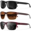 image:imageKALIYADI Polarized Sunglasses for Men and Women Vintage Style Sun Glasses for Fishing Running Driving with UV Protection3 Pack BlackGradient BrownGradient Purple Red