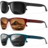 image:imageKALIYADI Polarized Sunglasses for Men and Women Vintage Style Sun Glasses for Fishing Running Driving with UV Protection3 Pack BlackGradient Wine RedGradient Blue