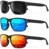 (3 Pack) Grey & Black Rivet/Blue & Silver Rivet/Red & Red Rivet